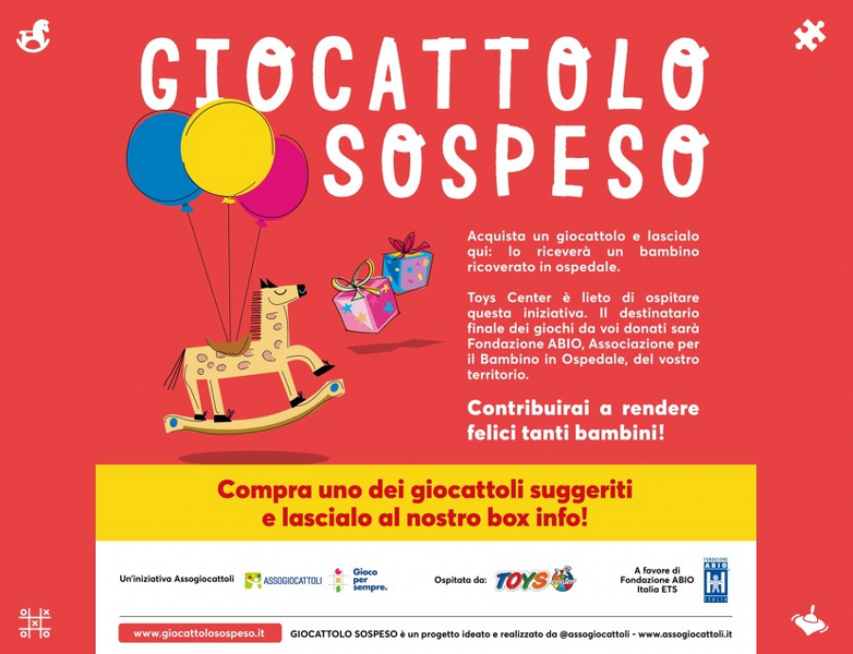 Toys Center sostiene il “Giocattolo Sospeso” a Reana del Rojale dal 20 novembre al 5 dicembre