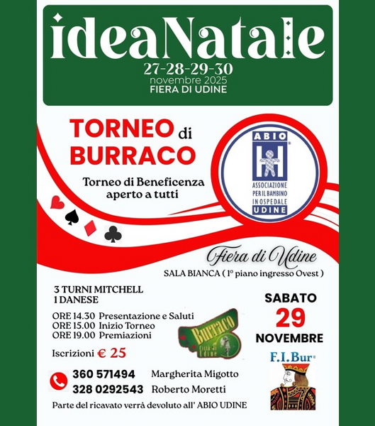 Torneo di Burraco di Beneficenza a sostegno di ABIO UDINE