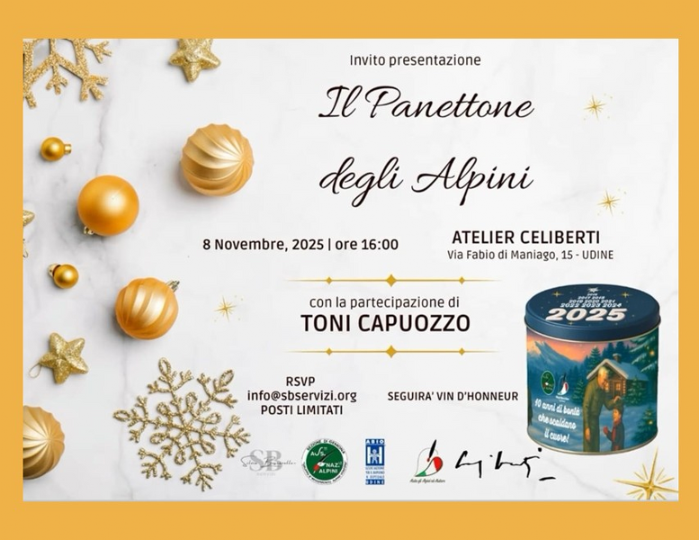 ✨🎄Presentazione del “Panettone degli Alpini” allo Studio Celiberti 🎄✨