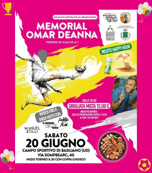 ⚽🎵Una giornata di sport, musica e solidarietà nel ricordo di Omar Deanna ❤️💙