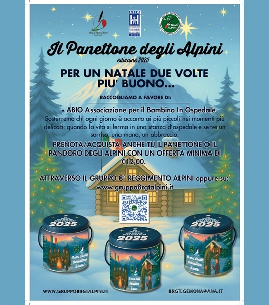 Il Panettone degli Alpini celebra 10 anni e sostiene ABIO UDINE!