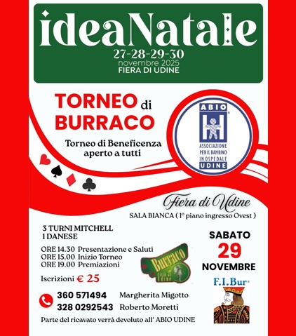 Torneo di Burraco a sostegno di ABIO UDINE
